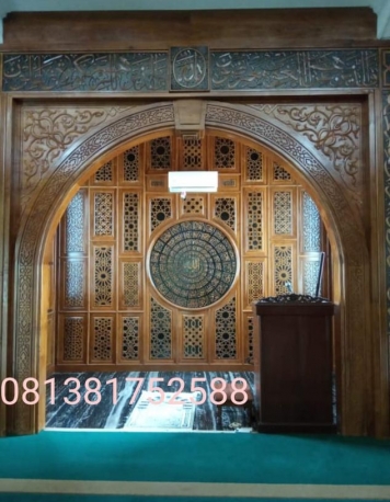 Jual Mihrab Kayu Jati Perhutani Untuk Furniture Mesjid Terbaik Jual